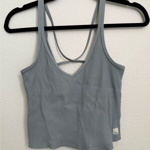 Vuori Ribbed Blue Tank Top